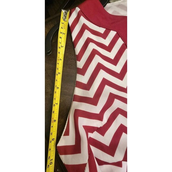Mud Pie Game Day Jersey Dress Red White Chevron Size M NWOT Slip Included - Picture 9 of 15